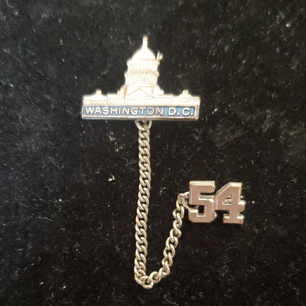 Washington D.C. Silver Pin with Chain
